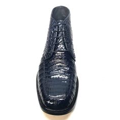 Los Altos Navy All over Crocodile Lace-Up Dress Ankle Boots - Dudes Boutique Elegant Formal Boots With Crocodile Pattern, Fitted Crocodile Pattern Business Boots, Fitted Crocodile Pattern Boots For Business, Formal Fitted Boots With Crocodile Pattern, Luxury Fitted Crocodile Pattern Boots, Luxury Crocodile Pattern Boots, Dress Ankle Boots, Ankle Boots Dress, Crocodile Shoes