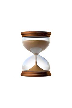 an hourglass sitting on top of a white surface