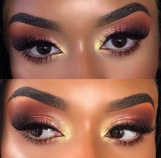 Nude Eye Makeup, Black Bridal Makeup, Birthday Glam, Maquillage Yeux Cut Crease, Doll Beauty, Make Up Gold, Gold Makeup Looks, Lip Combos, Mekap Mata