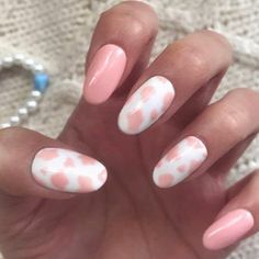 Strawberry Cow Print Nails, Pink Cowprint Nails Acrylic, Cow Gel Nails, Pink Cow Print Nails Acrylic, Strawberry Cow Nails, Pink Cow Nails, Strawberry Milk Nails, Pink Cow Print Nails, Nails Strawberry