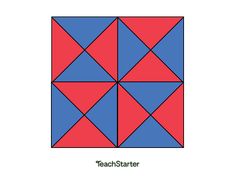 an image of a red and blue block with the words teach starter written on it