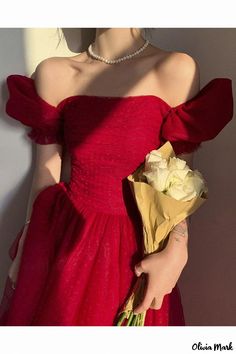 Olivia Mark - Elegant Princess Ball Gown with Puff Sleeves for Evening Hostess, Performances and Ceremonial Banquets Dresses For Red Carpet, Retro Long Skirt, Long Skirt Elegant, Retro Fashion Women, Satin Evening Dresses, Princess Gown, Princess Ball Gowns, Bridal Event, A Line Prom Dresses