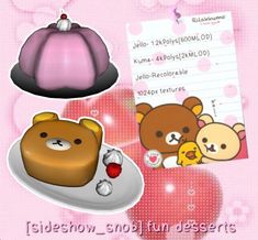 some cute items are on a plate and in the background is a pink wallpaper