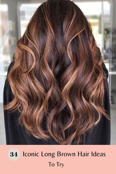 Hit the link to get inspired by our collection of long hairstyles with brown hair colors! Photo credit: Instagram @suetyrrellstylist #longbrownhaircolors #brownhairstyles Balayage Hair Caramel, Summer Hair Trends, Brunette Balayage Hair, Brown Hair Balayage, Long Brown Hair, Balayage Brunette