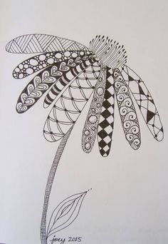 a black and white drawing of a flower