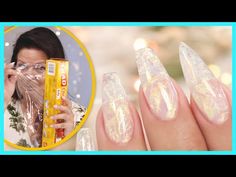 Using Plastic Wrap to Create Crystal Gel Nails - YouTube Glass Paper Nails, Crystal Gel Nails, Plastic Wrap Nails, Mylar Nails, Wrap Nails, Fingernail Health, Undercut Hair Designs, Tech Videos, New Nail Art Design