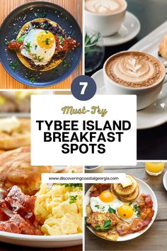 different types of breakfast foods and drinks with the words must - try type island breakfast spots