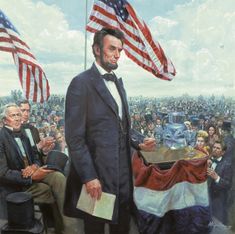 The Gettysburg Address, Gettysburg Address, Patriotic Pictures, American Patriot, Historical Art, Us History, Abraham Lincoln, American History