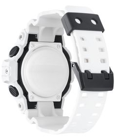 A bold white strap and bezel create a striking look for G-Shock's performance watch. Get precise time along with helpful features including a stopwatch, a Led display and four separate alarm settings. Resin Watch, G Shock Men, Peoples Jewellers, Countdown Timer, Casio G Shock, G Shock, Mens Gift Sets, Black Watch, Minerals Crystals