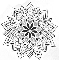 a black and white drawing of a flower