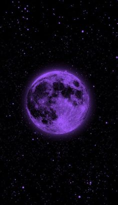 an image of a purple moon in the night sky