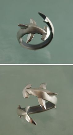 Hammerhead Shark, Too Good To Be True, Wrap Ring, Fantasy Jewelry