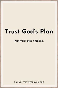 trust god's plan not your own time