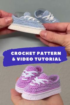 crochet pattern and video instructions for baby sneakers