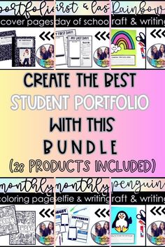 the best student portfolio with this bundle for students to practice writing and creating their own projects