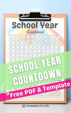 a clipboard with the words school year countdown on it