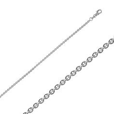 Graceful 18K White Gold "Nickel Free" ROLO (Cable) Link Chain, 1.8mm wide 22 inches in length; features lobster clasp, perfect for pendants or stand-alone Made in Italy. Yellow Gold Bracelet