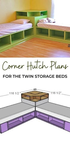 the corner hutch plans for twin storage beds are easy to build and can be used as a bed