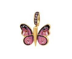 Le Sibille Micromosaic Mariposa Butterfly Charm Pendant ONLY Luxury Butterfly Charm Pendant Jewelry, Luxury Jewelry With Butterfly Charm Pendant, Luxury Jewelry Pendant With Butterfly Charm, Pink Gold Pendant Jewelry With Charms, Luxury Pendant Jewelry With Butterfly Charm, Elegant Multicolor Butterfly Charm Jewelry, Elegant Multicolor Jewelry With Butterfly Charm, Pink Butterfly Charm Pendant Jewelry, Multicolor Butterfly Charm Jewelry