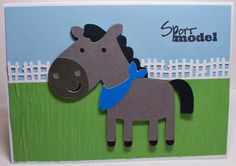 a card with a horse cut out of it's body and the words short model on it