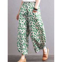 Fashion all-match printed wide-leg casual pants Festival Activities, Casual Wide Leg Pants, Pants Green, Printed Wide Leg Pants, Boho Pants, Meeting Friends, Print Pants, Elastic Waist Pants, Pantalon Large