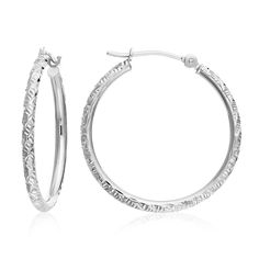 "Hoops with a shiny twist! Perfect with your favorite jeans or a night out with that pretty dress you were saving. Comes as a pair ❤️ precise hand engraved details decorate these earrings \"A pair of hoops will make a woman feel beautiful\" ---------- Details ---------- ◆ Handmade from solid 14K Pure Yellow Gold (Stamped \"14K\" for authenticity) ◆ The perfect everyday earrings comfortable to sleep in ◆ Every part of this hoop is handmade by us with love, here in Queens, New York ◆ Free Insured Engraved Silver Hoop Jewelry, Engraved Sterling Silver Hoop Earrings For Anniversary, Silver Engraved Hoop Jewelry, Sterling Silver Engraved Hoop Earrings For Anniversary, Silver Hoop Jewelry With Engraving, Engraved Small Hoop Earrings For Gift, Engraved Small Hoop Earrings As Gift, Engraved Small Hoop Sterling Silver Earrings, Small Hoop Engraved Sterling Silver Earrings