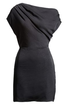 An asymmetric neckline lends contemporary shape to an event-ready dress that beautifully drapes. Asymmetric neck Short sleeves Lined 100% polyester Dry clean Imported Fashion Study, Asymmetric Neckline, Astr The Label, Study Style, Fabric Gift Bags, Nordstrom Store, Fabric Gifts, Free Fabric, Anniversary Sale