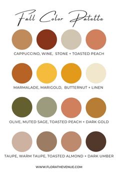 the fall color palette with different shades