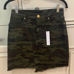 Size 25 Brand New Super Cute Super Comfortable And Stretchy Denim Material Gold Hardware Still Has Tags Camo Skirt, Denim Material, Black Green, Gold Hardware, Camo, Womens Skirt, Super Cute, Brand New, Skirt