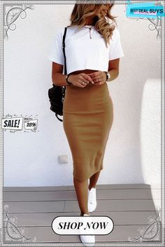 Weekender Ribbed Knit Pencil Dress Set Knit Pencil Skirt, Mode Casual, Looks Chic, Body Con Skirt, Dress Set, Business Casual Outfits, Mode Inspiration, Pencil Dress, Office Outfits