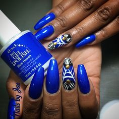 Royal Blue Gel Nails, African Nails, Blue Nail Art Ideas, Blue Winter Nails, Beachy Nail Designs, Polka Dot Nail Designs, Blue Gel Nails, Beachy Nails, Easter Nail Designs