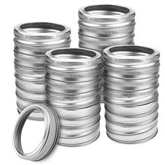 PRICES MAY VARY. Package includes 40 pieces regular mouth mason jar bands, adequate quantity for you to use or replace the mason canning jar caps regularly. Made of durable tinplate (not stainless steel), high and low temperature resistant, can be reused many times, can be used in refrigerators, dishwasher and microwave ovens. The band inner diameter is 5.6cm / 2.2inches, outer diameter is 7cm / 2.75inches, silver color, fit for regular mouth mason jars of most brands, please confirm the size be Wall Plant Hanger, Canning Supplies, Wide Mouth Mason Jars, Canning Lids, Can Storage, Canning Jar, Jar Storage, Mason Jar Lids, Canning Jars