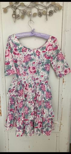 Vintage Laura Ashley dress Fitted Peplum Mini Dress For Spring, Pink Peplum Dress For Spring, Spring Floral Print Peplum Dress, Fitted Floral Print Peplum Dress, Casual Peplum Dresses For Spring, Vintage Laura Ashley, Laura Ashley Dress, Laura Ashley, Dress Clothes For Women