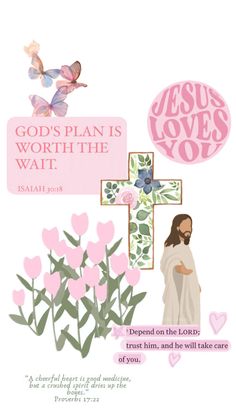 the cover of god's plan is worth the wait, with pink flowers and butterflies