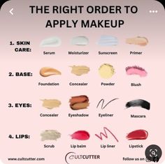 Order To Apply Makeup, Makeup Cantik, Makeup Order, Simple Makeup Tips, Makeup Artist Tips, Makeup Help, Face Makeup Tips, Face Makeup Tutorial, Apply Makeup