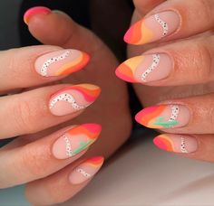 Christmas Gel Nails, Basic Nails, Neon Nails, Hot Nails, Cute Nail Designs, Nail Shapes, Love Nails