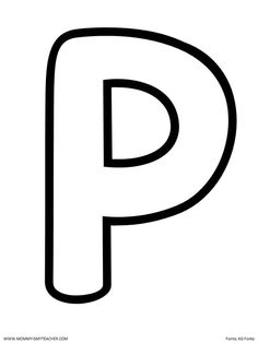 the letter p is shown in black and white