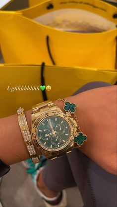 Rolex Van Cleef Cartier, Gold Rolex With Bracelets, Rolex Watch Bracelet Stack, Rolex And Cartier Bracelet, Gold Rolex Aesthetic, Dream Bracelet Stack, Rolex Van Cleef Stack, Cartier Jewelry Aesthetic, Bracelet And Watch Stacking