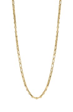 Perfect to layer or wear solo, this rectangular chain necklace is crafted from 14-karat yellow gold for elegant shine. 22" length; 0.11" width Lobster clasp closure 14k gold Made in the USA Lobster Clasp, Nordstrom Rack, Chain Necklace, Yellow Gold, Nordstrom, Chain, Yellow, Gold, How To Wear