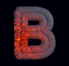 the letter b is made up of fire and ice