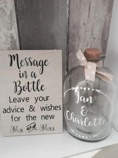 a message in a bottle leave your advice and wishes for the new mr and mrs