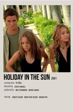 the movie poster for holiday in the sun, featuring two young women and one man