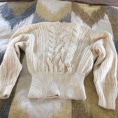 This Is New But Tag Was Ripped Off Tight By The Bottom Band Zara Fitted Crew Neck Sweater, Zara Cozy Fitted Tops, Zara Fitted Cream Sweater, Fitted Cream Zara Sweater, Zara Sweater, Colorful Sweaters, Tights, Sweaters For Women, Zara