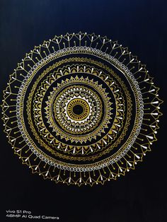 golden mandala White Mandala On Black Paper, Mandala On Black Paper, Mandala Arts, White Mandala, Black Paper Drawing, Gold Mandala, Mandala Design Pattern, Mandala Artwork, Sun Designs