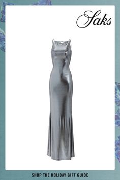 a silver dress with the words, shop the holiday gift guide for women on it