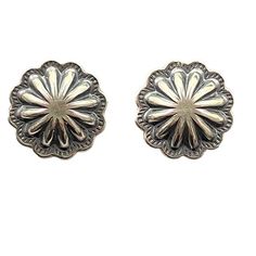 PRICES MAY VARY. Ethnic & Regional Style: Native American, Type: Earrings Metal: Sterling Silver, Ear Area: Lobe Closure: Butterfly, Handmade: Yes Department: Women, Style: Stud Sterling Silver Repousse Concho Stud Earrings For Women (1 Pair)Sterling Silver Repoussé Concho Stud Earrings For Women.Measure 1/2" in Diameter.Price is For 1 Pair.(SWER71XD80)BRAND: HandmadeSTYLE: StudTYPE: EarringsETHNIC & REGIONAL STYLE: Native AmericanMETAL: Sterling SilverDEPARTMENT: WomenEAR AREA: LobeCLOSURE: But Concho Earrings, Butterfly Handmade, Western Earrings, Lucky In Love, Earrings Metal, Western Jewelry, Stud Earrings For Women, Jewelry Companies, Jewelry Earrings Studs