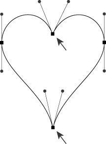 two hearts with arrows pointing to each other in the shape of a heart, and an arrow