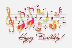 happy birthday music notes with musical notes