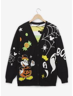 Disney Mickey Mouse Halloween Icons Cardigan - BoxLunch Exclusive Halloween Cardigan, Minnie Mouse Sweater, Mickey Mouse Pumpkin, Mouse Halloween, Mickey Mouse Halloween, Mickey Halloween, Pumpkin Costume, Culture Clothing, Spider Webs