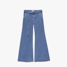 Le Palazzo Belted Crop Jeans | Danbury Blue Crop Jeans, Cropped Jeans, Denim Women, High Rise, Lounge, Frame, Blue